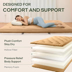 ZonLi Japanese Floor Futon Mattress Twin Size 75"x 39", 100% Cotton Cover 4'' - Image 4