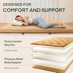 ZonLi Japanese Floor Futon Mattress Full Size 75"x 54", 100% Cotton Cover 2.5'' - Image 3
