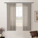 Burlywood Birch Pinch Pleated Linen Semi Sheer 54 Inch Curtains 2 Panels | by Twodrapes