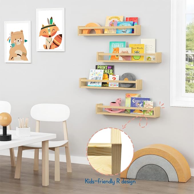 Forbena Natural Wood Nursery Bookshelves - Image 7