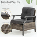 Outdoor Patio Furniture Set, 6 Pieces Outdoor Conversation Sets - Image 3