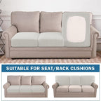 Water Repellent Couch Cushion Cover 3 Pieces Sofa Seat Cushion Covers, Stretch - Image 3
