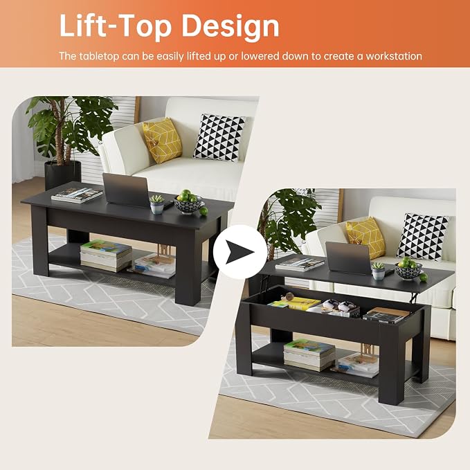 FDW 47" Lift Top Coffee Table - Image 4