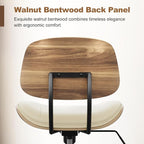 Armless Office Chair with Wheels, PU Leather Adjustable Height Desk Chair - Image 5