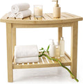 Bamboo Stool – Natural Wood Finish, Eco-Friendly Small Bench by Unknown
