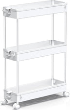 SPACEKEEPER Slim Rolling Storage Cart, 3 Tier Bathroom Storage Organizer - Image 5
