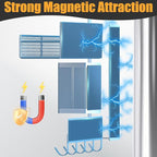 Magnetic Spice Rack for Refrigerator, 7 Pack Metal Magnetic Shelf Blue - Image 3