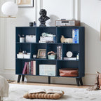 LEYAOYAO 10 Cube Bookshelf, 3 Tier Vintage 55" Wide Bookcase - Image 7