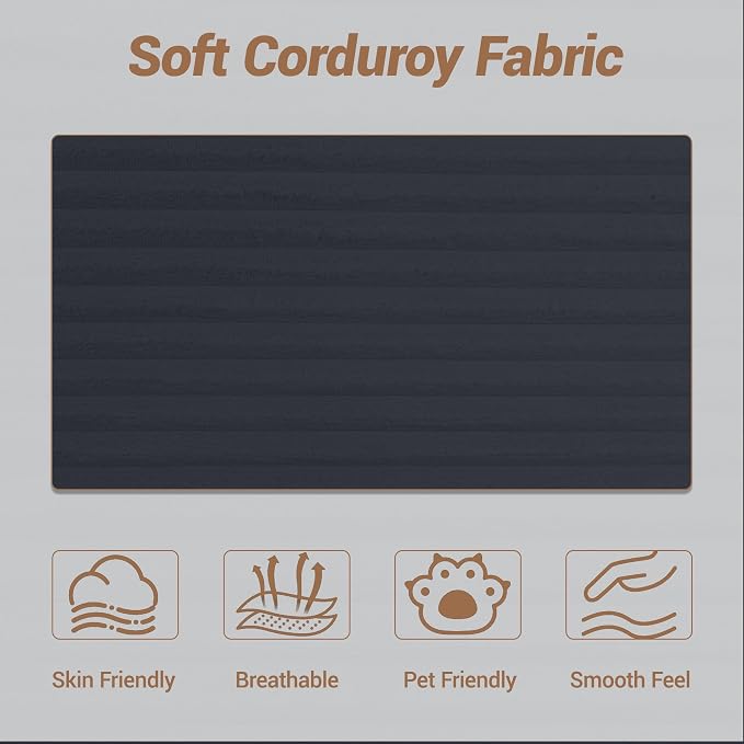 105'' Modular L-Shaped Boneless Sectional, Corduroy Deep Seat Cloud Sectional - Image 8
