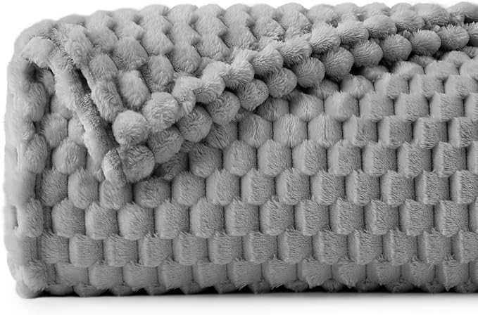 BEDELITE Grey Throw Blanket for Couch, Soft Cozy Gifts for Women, 50 * 60 | 3D - Image 2