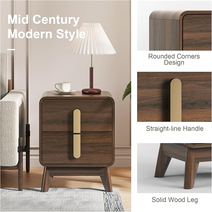 JOINICE, Nightstands Set of 2, Mid Century Modern Nightstand - Image 4