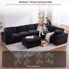 Oversized Modular Sectional Sofa Couch, Large 7 Seater Corner Sofa Modern U - Image 3