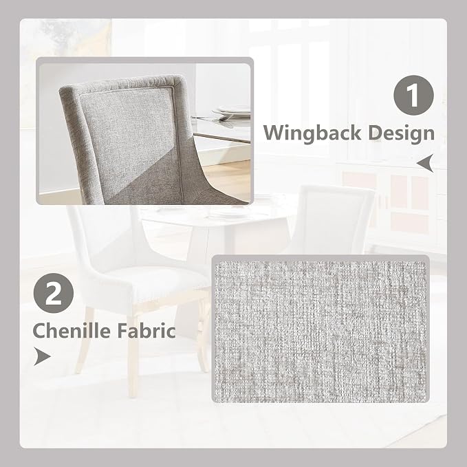Upholstered Dining Chairs Set of 6, Modern Fabric Side Chairs - Image 5