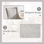 Upholstered Dining Chairs Set of 2, Modern Fabric Side Chairs - Image 5
