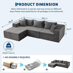Hetoy Oversized L Shape Modular Sofa, Soft Modular Sectional Couch - Image 2