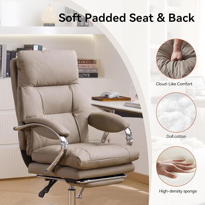 LEAGOO Office Chair with Foot Rest, Executive Reclining Office Chairs with Arms - Image 7
