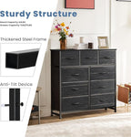 DUMOS 9 Drawer Dresser for Bedroom, Fabric Storage Organizer - Image 7