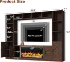 103" Fireplace TV Stand with 40" Electric Fireplace, Farmhouse TV Stand with - Image 2