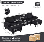 Karl home 111" Sectional Sofa U-Shaped 4-Seat Couch - Image 2