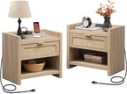 SICOTAS Rattan Nightstands Set of 2 Bedside Table by SICOTAS