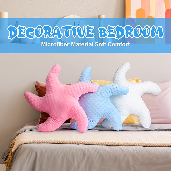 Fumete Starfish Pillow Beach Starfish Shaped Throw Pillows 20'' Star Fish - Image 6