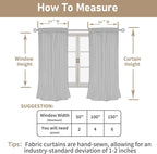 Linen Curtains 48 Inch Length Semi Sheer Light Filtering 2 Panels | Linen - Image 7