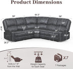Yolsali Manual Reclining Sectional Sofa Set, 5 Seats Soft Dutch Velvet Recliner - Image 2