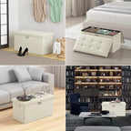 ENGPOW Storage Ottoman Bench, Fireproof Folding Bench - Image 5