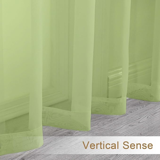 Chyhomenyc Lime Sheer Curtains 84 Inches Long - Image 6