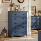 Joaxswe Farmhouse 5 Drawer Dresser - Image 9