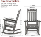 Stoog Outdoor & Indoor Rocking Chairs Set of 2, All-Weather Porch Rocker - Image 3