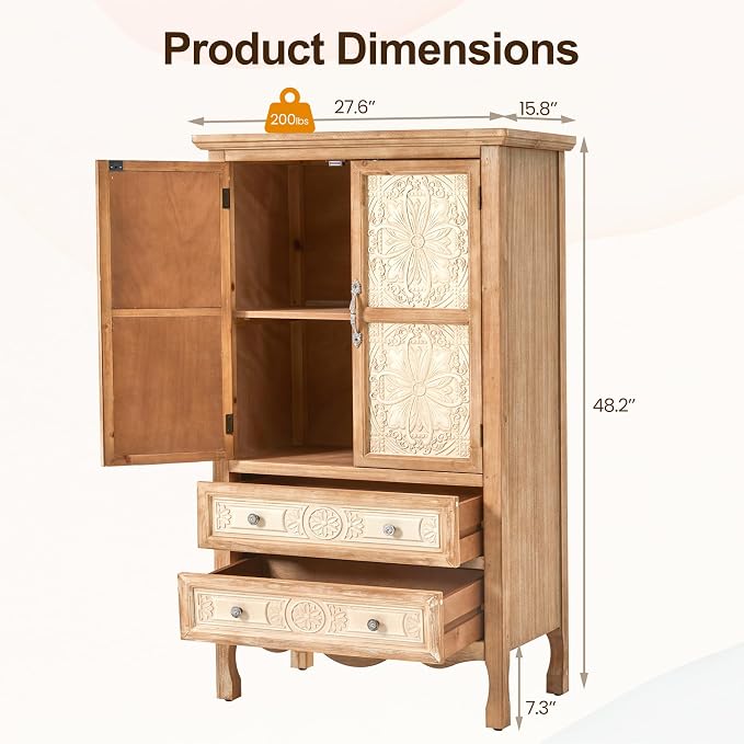 RoyalCraft 48" Tall Accent Cabinet - Image 2
