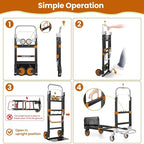 3-in-1 Folding Hand Trucks, 600Lbs Convertible Hand Truck Dolly, Heavy Duty - Image 4