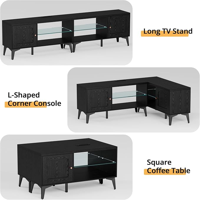 LIKIMIO 2-in-1 TV Stand for 85 Inch TV, Entertainment Center - Image 4