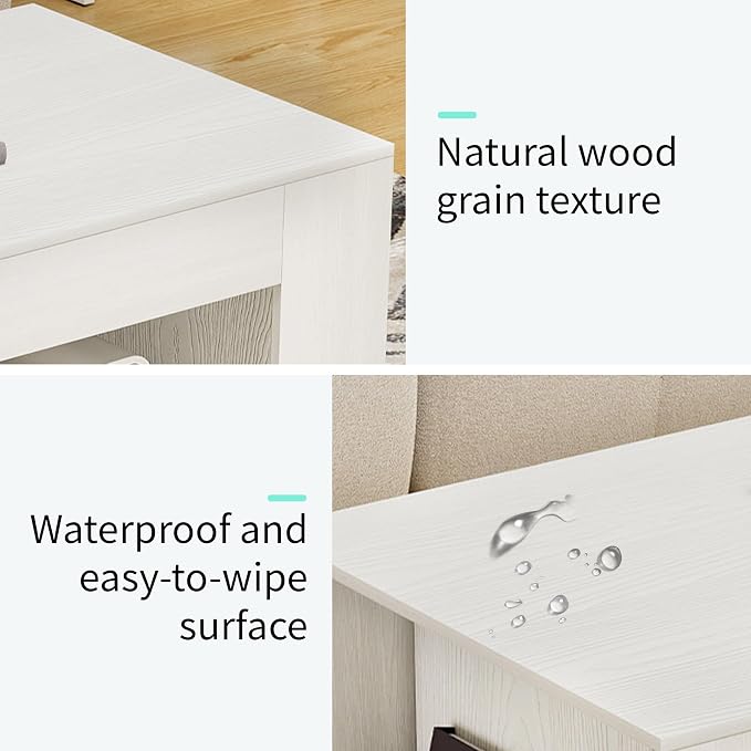 35" Wood Coffee Table for Living Room, Sides Storage - Image 3