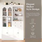 VilroCaz 75'' Tall Freestanding Kitchen Pantry Cabinet, Wood Large Cupboard - Image 4