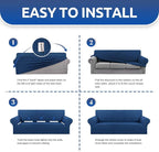 Stretch Chair Sofa Slipcover, Single Couch Cover, Classic Blue | 1-Piece - Image 5