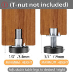 1/4" Thread Leveling Feet, Adjustable Furniture Feet Threaded Screw in - Image 6