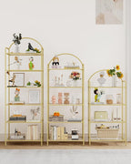 Hzuaneri Bookcase Bookshelf, Tempered Glass Bookshelves, Slim Shelving Unit - Image 8
