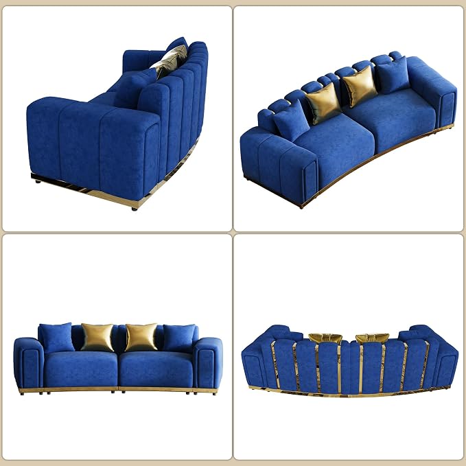 104" Oversized Velvet Chesterfield Couch - Image 5