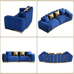 104" Oversized Velvet Chesterfield Couch - Image 5