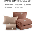 Monbix Twin XL Comforter Set Terracotta, Cationic Dyeing Bedding Set Reversible - Image 7
