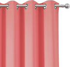 Coral Blackout Curtains 52 x 54 Inch Length/Set of 2 Curtain Panels/Thermal - Image 6