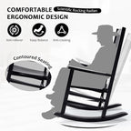 Hupmad Wooden Rocking Chair Outdoor Oversized Porch Rocker Chair, Patio Wooden - Image 5