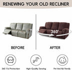 5-Piece Recliner Sofa Covers, Stretch Geometric Strokes Jacquard Recliner Sofa - Image 6