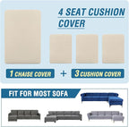 H.VERSAILTEX Sectional Couch Covers 4 Pieces Sofa Seat Cushion Covers L Shape - Image 8