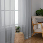 Light Grey Sheer Curtains 90 Inches Long 2 Panels, Light Filtering Voile Airy - Image 2