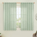 Semi Sheer Linen Curtains 45 Inches Long by LAMIT