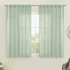 Semi Sheer Linen Curtains 45 Inches Long by LAMIT