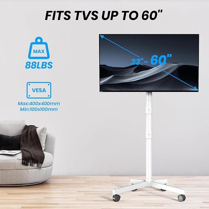 Mobile TV Cart Rolling TV Stand - Image 7